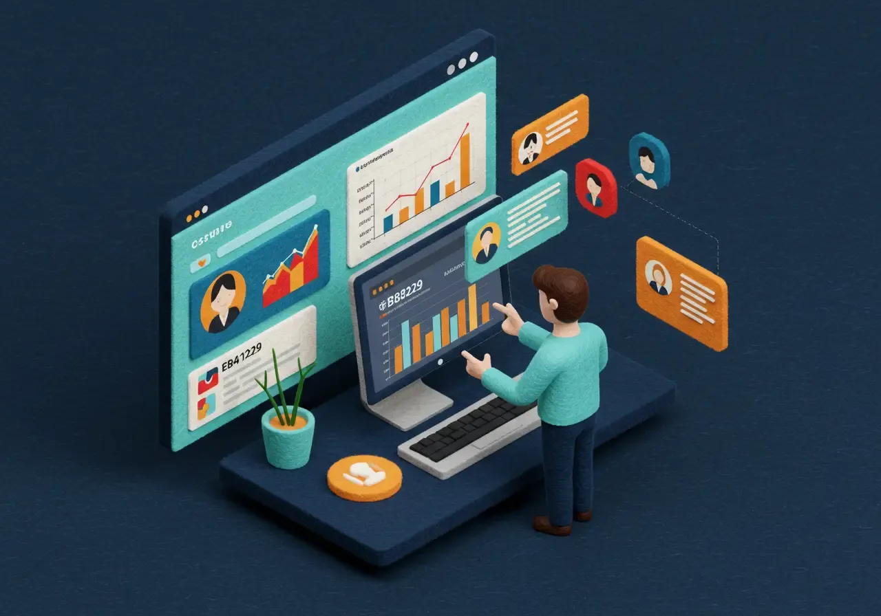 Marketing team reviewing campaign results on a laptop